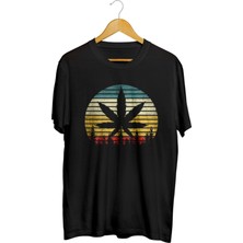 Karikatür Store Vintage Marijuana Baskılı Unisex Tişört