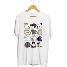 Karikatür Store Sevimli Kediler Baskılı Kaliteli Tişört
