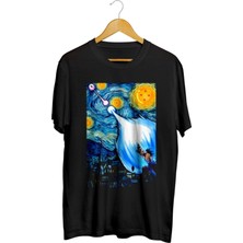 Karikatür Store Goku Vs Vegeta Dragon Ball Z Yıldızlı Gece Baskılı Unisex Tişört