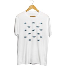 Karikatür Store Mavi Göz Baskılı Unisex Tişört