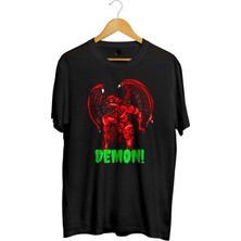 Karikatür Store Demon Artwork Ejderha Baskılı Unisex Tişört