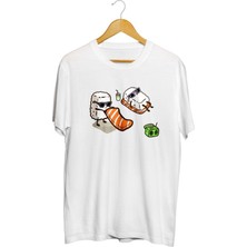 Sushi Tatil Baskılı Unisex Tişört