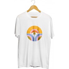 Karikatür Store Sun Flower Wisdom Baskılı Unisex Tişört