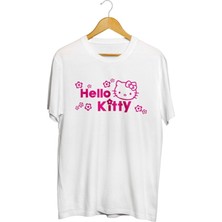 Karikatür Store Hello Kitty Kurela Baskılı Unisex Tişört