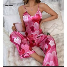 Askılı Saten Pijama Takımı