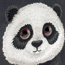 Samsung S24 Ultra Uyumlu 3D Göz Panda Detaylı Gerçek Nakış Işlemeli Kabartmalı Big Eyes Kılıf