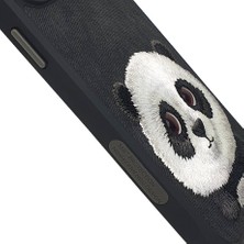 Samsung S24 Ultra Uyumlu 3D Göz Panda Detaylı Gerçek Nakış Işlemeli Kabartmalı Big Eyes Kılıf