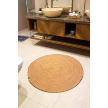 Bhr Creative Jüt Yuvarlak Salon Mutfak Balkon Oturma Odası Kapı Önü Banyo Paspas Yolluk Kilim