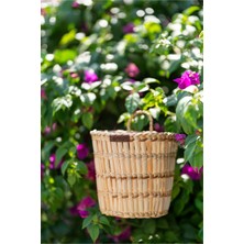 Atandu Home %100 El Yapımı Doğal Hasır Kapı Süsü & Gazetelik | 21X20 cm | Askılı Duvar Sepeti – Organizer Çiçeklik