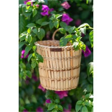 Atandu Home %100 El Yapımı Doğal Hasır Kapı Süsü & Gazetelik | 21X20 cm | Askılı Duvar Sepeti – Organizer Çiçeklik