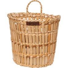 Atandu Home %100 El Yapımı Doğal Hasır Kapı Süsü & Gazetelik | 21X20 cm | Askılı Duvar Sepeti – Organizer Çiçeklik