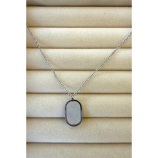 Jewels Of Hope Oval Beyaz Sedef Taşlı Kadın Kolye 51 cm Paslanmaz Çelik Kolye