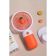 3 Kademeli Meyve Figürlü Mini Fan - USB Şarjlı Standlı Mini El Fanı (Havuç Figürlü)