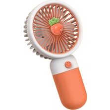 3 Kademeli Meyve Figürlü Mini Fan - USB Şarjlı Standlı Mini El Fanı (Havuç Figürlü)