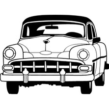 Klasik Arabalar Oto Motor Laptop Duvar Folyo Sticker (Tip 7) 50X35 cm