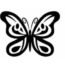 Kelebek Oto Motor Laptop Duvar Folyo Sticker 25 x 17 cm