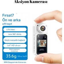 2k Mini Aksiyon Kamerası 180° Dönebilen Lens 1,47 Inç IPS Ekran Wifi Giyilebilir Vücut Kamerası