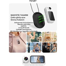 2k Mini Aksiyon Kamerası 180° Dönebilen Lens 1,47 Inç IPS Ekran Wifi Giyilebilir Vücut Kamerası