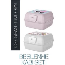 Renkli Çocuk Beslenme Kabı Seti, 2'li, Şık ve Kullanışlı, Dayanıklı ve Eğlenceli