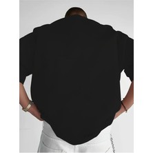 Boston Baskılı Oversize %100 Pamuk T-Shirt