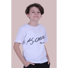 Kids Atatürk Imzası Baskılı Çocuk T-Shirt