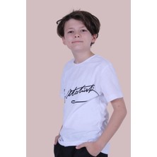 Kids Atatürk Imzası Baskılı Çocuk T-Shirt