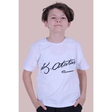 Kids Atatürk Imzası Baskılı Çocuk T-Shirt