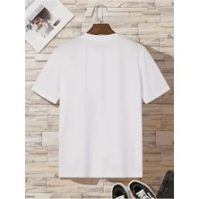 Unisex Büyük Beden Minimal Baskılı Oversize  %100 Pamuk T-Shirt