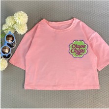 Çocuk Chupa Baskılı Oversize Crop T-Shirt