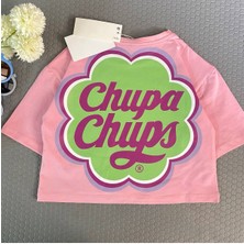 Çocuk Chupa Baskılı Oversize Crop T-Shirt