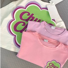 Çocuk Chupa Baskılı Oversize Crop T-Shirt