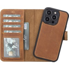 Mulvxurg  URG02 Apple Iphone 14 Pro Uyumlu Deri Cüzdanlı Kılıf Mwwn G19 Taba (Mulvix)