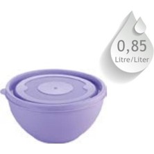 Mor Kapaklı 850 ml Gıdaya Uygun Plastik Kase, Sağlıklı ve Kullanışlı.