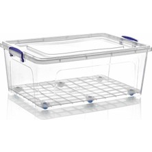 Turuncu Tekerlekli 58 Lt Plastik Saklama Kutusu, Pratik ve Şık Depolama Çözümü