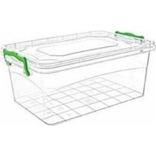 Dikdörtgen 5 Lt Kilitli Saklama Kabı, Beyaz, Pratik ve Güvenli Saklama Çözümü