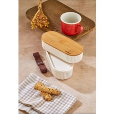 Bambu Ahşap Kapaklı 1000ML Saklama Kutusu 2'li Set