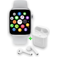 Hall Breathe Renkli Akıllı Saat ve I12 Airpods Kablosuz Kulaklık Seti Beyaz Çok Renkli