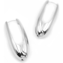 Oval Küpe - Gümüş