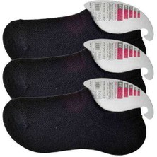 Kapamarka Siyah Kadın Görünmez Çorap 3 Çift