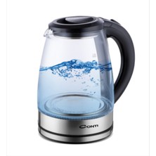 Şeffaf Cam Kettle, Estetik ve Kullanışlı, Siyah Renkli, Dayanıklı Tasarım