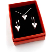 Kalp Set Kolye - Gümüş