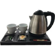 Şık Metalik Kettle ve Hoş Geldin Tepsisi Seti, Şık ve Kullanışlı Tasarım