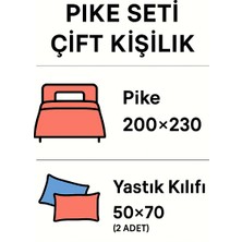 Yazlık Pike Çift Kişilik Yastık Kılıfı ile Beraber Günlük Kullanıma Uygun