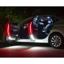 Kapı Ikaz LED Krımızı Renk Uyarılılı Beyaz Zemin Aydınlatmalı Flexible LED 120CM