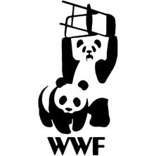Wwf Pandalar - Araç, Oto, Laptop, Duvar Uyumlu Sticker 40*76 cm