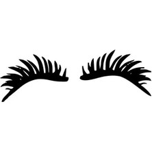 BYR002 Kirpik Sticker Oto Motor Laptop Duvar Folyo Sticker 25X10 cm [efsngrck]