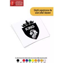 Aslanlı King Arma Sticker Oto Motor Laptop Duvar Folyo Sticker 15 x 22 cm