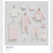 Caramell Barbosa Cute Rabbit Nakışlı 10'lu Yenidoğan Kız Bebek Hastane Çıkışı (56-62CM) ZK1474 Yeni Sezon 2025