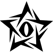 Yıldız Içinde Göz - Araç, Oto, Laptop, Duvar Uyumlu Sticker 10*10 cm