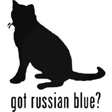 Got Russian Blue Cat Sticker Araba Oto Arma Duvar Çıkartma 20 cm